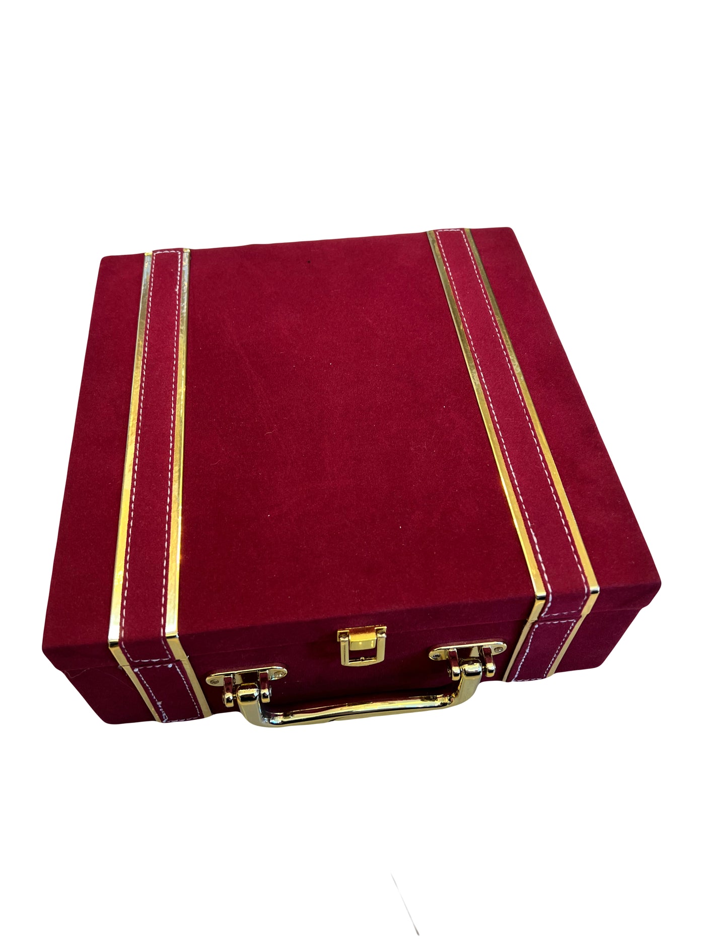 Velvet suitcase Box 4 Glass Jar