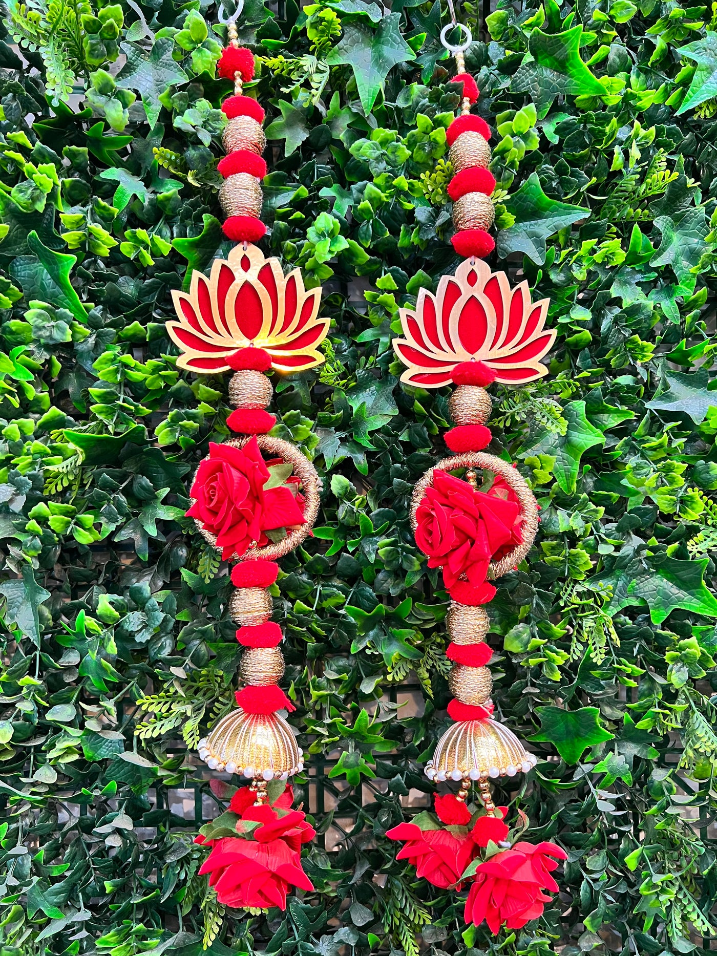 Red Rose Lotus pair