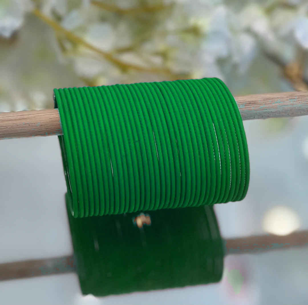 Emerald Green Metal Bangles