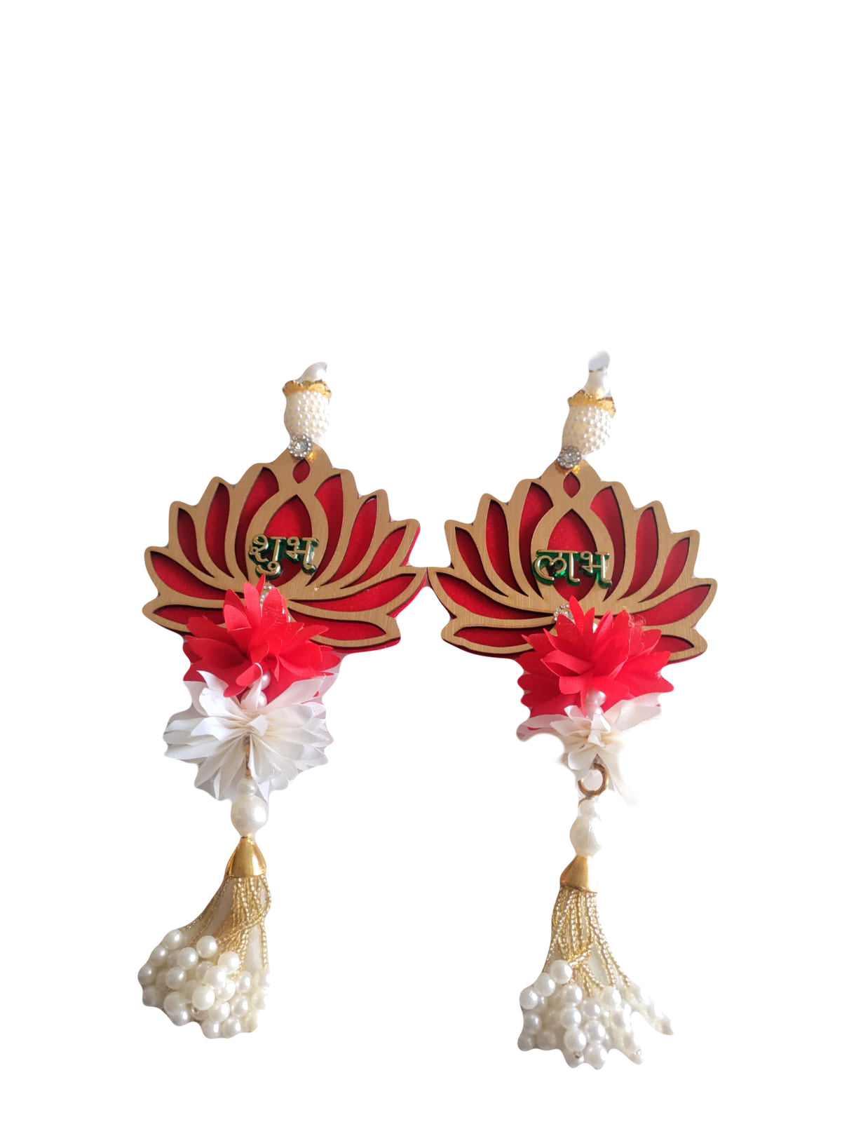 Lotus Red Shubh Labh Pair