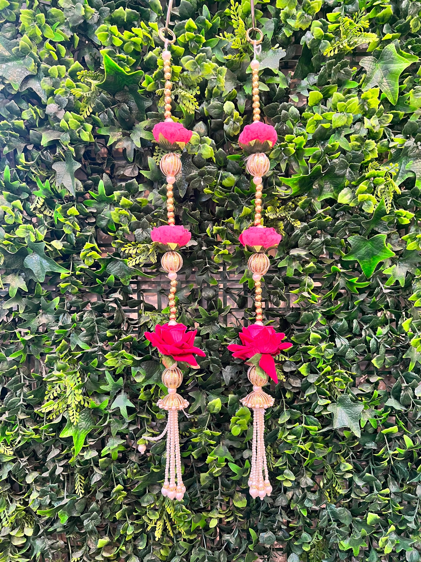 Mini Rose with Pearl Tassel Pair