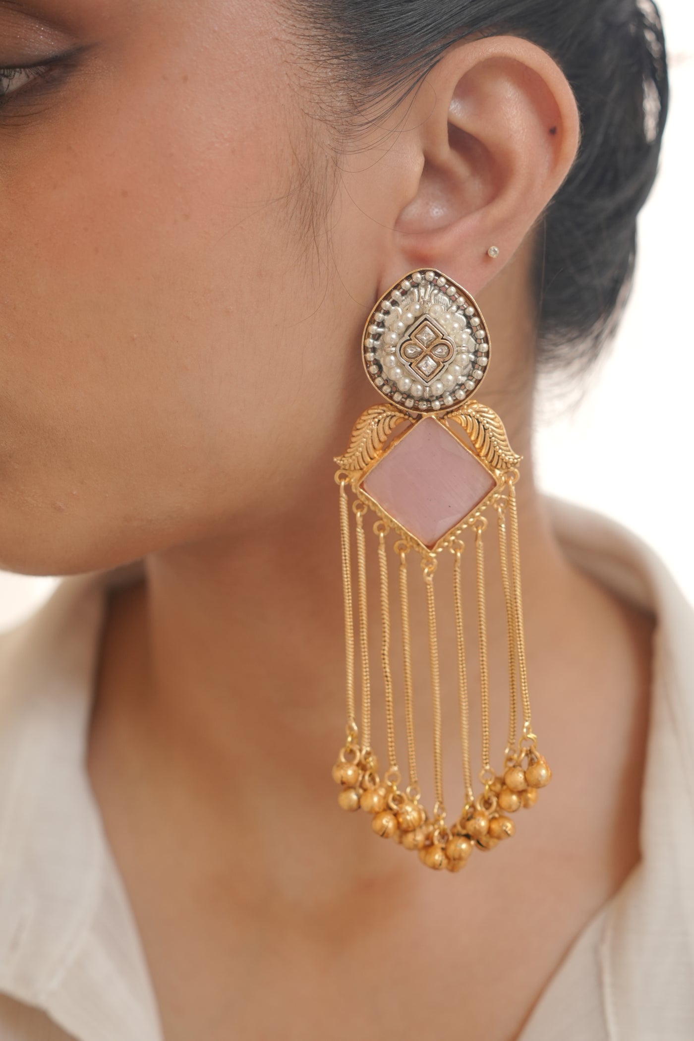 Gulbahaar Drape Chand Earrings