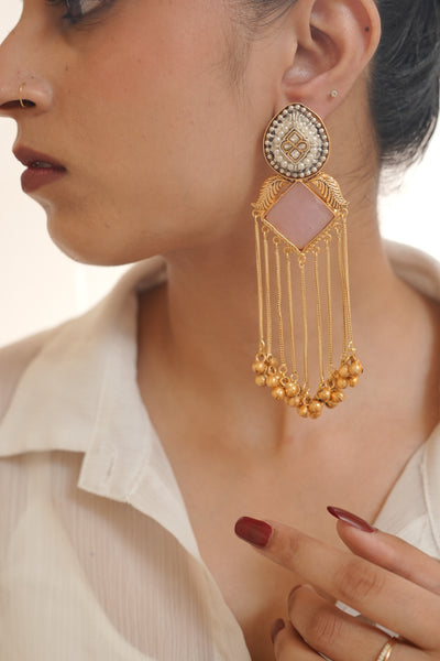 Gulbahaar Drape Chand Earrings