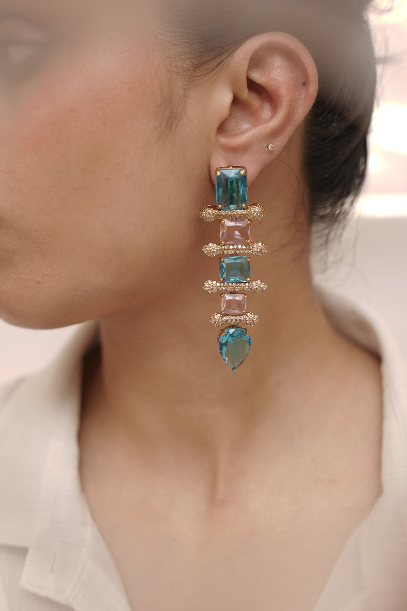 Noor Luxe Crystal Drop Earrings