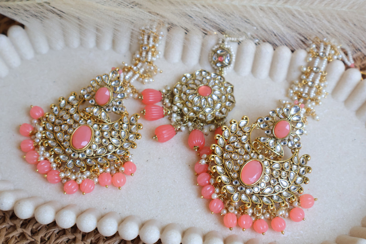 Traditional Pink Earring - Indian Secrets