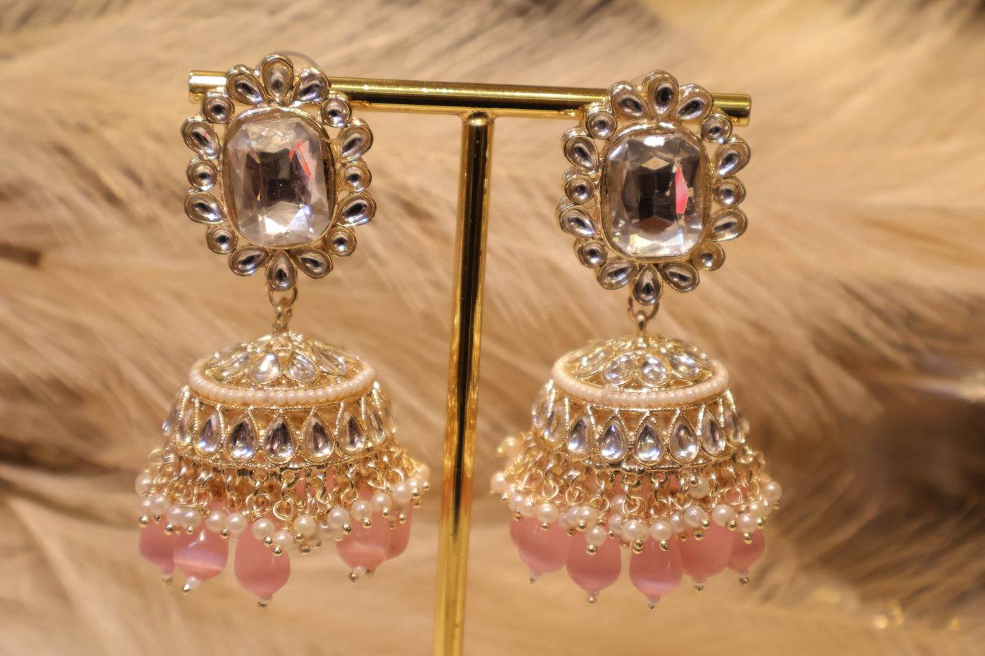 Kangna Pink Jhumka - Indian Secrets