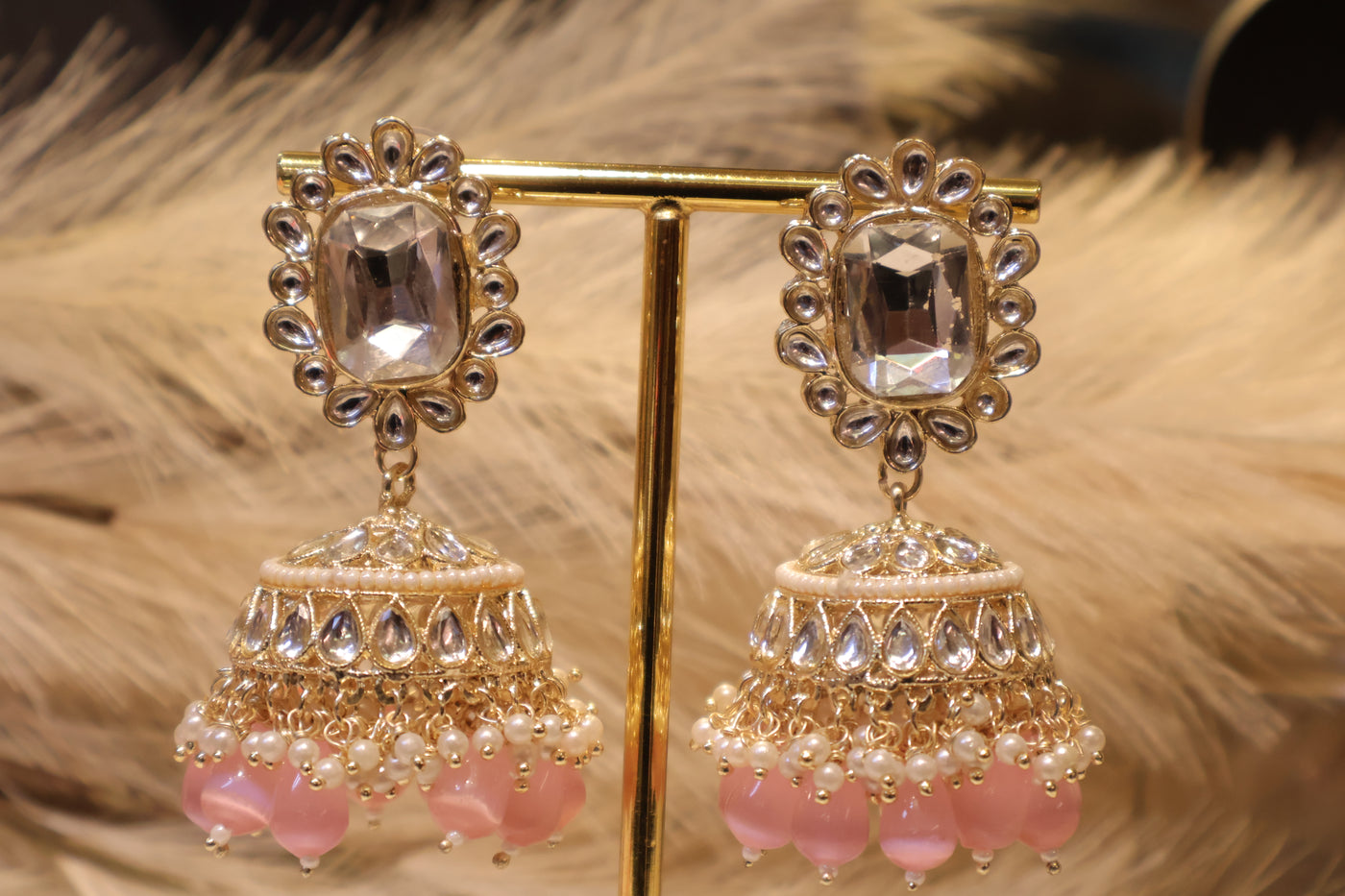 Kangna Pink Jhumka - Indian Secrets