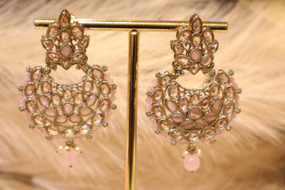 Stylish Partywear Pink Earring - Indian Secrets