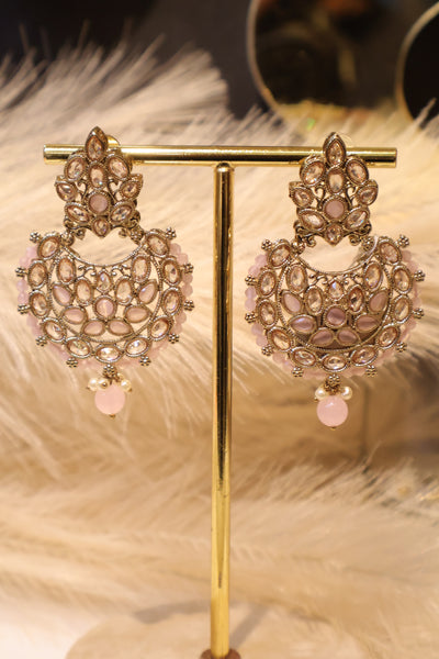 Stylish Partywear Pink Earring - Indian Secrets