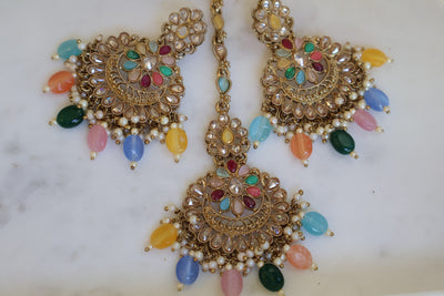 Multcolor AD stone Earring - Indian Secrets