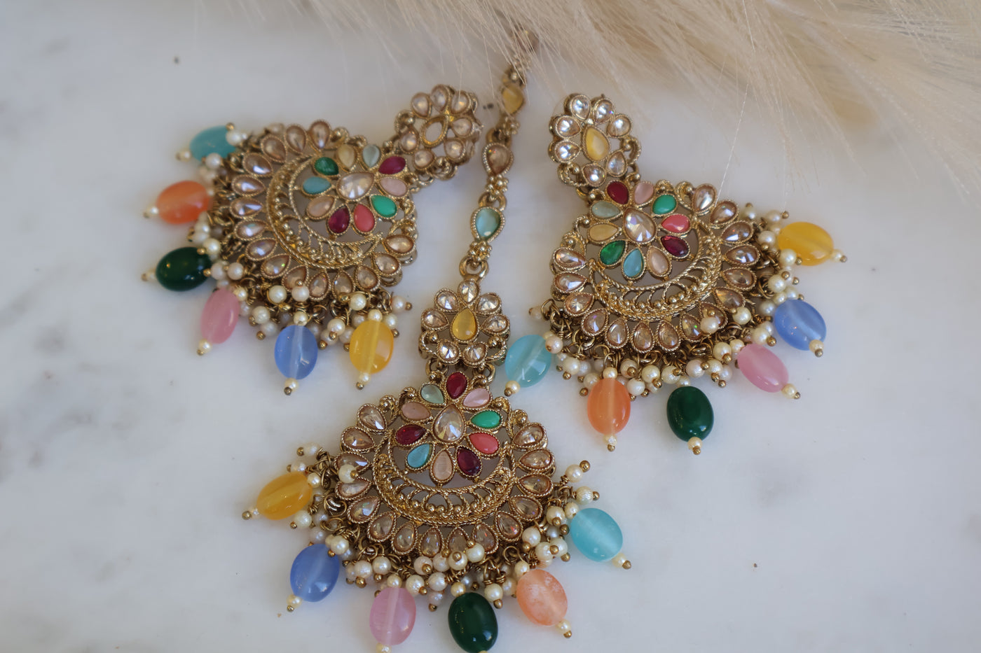 Multcolor AD stone Earring - Indian Secrets