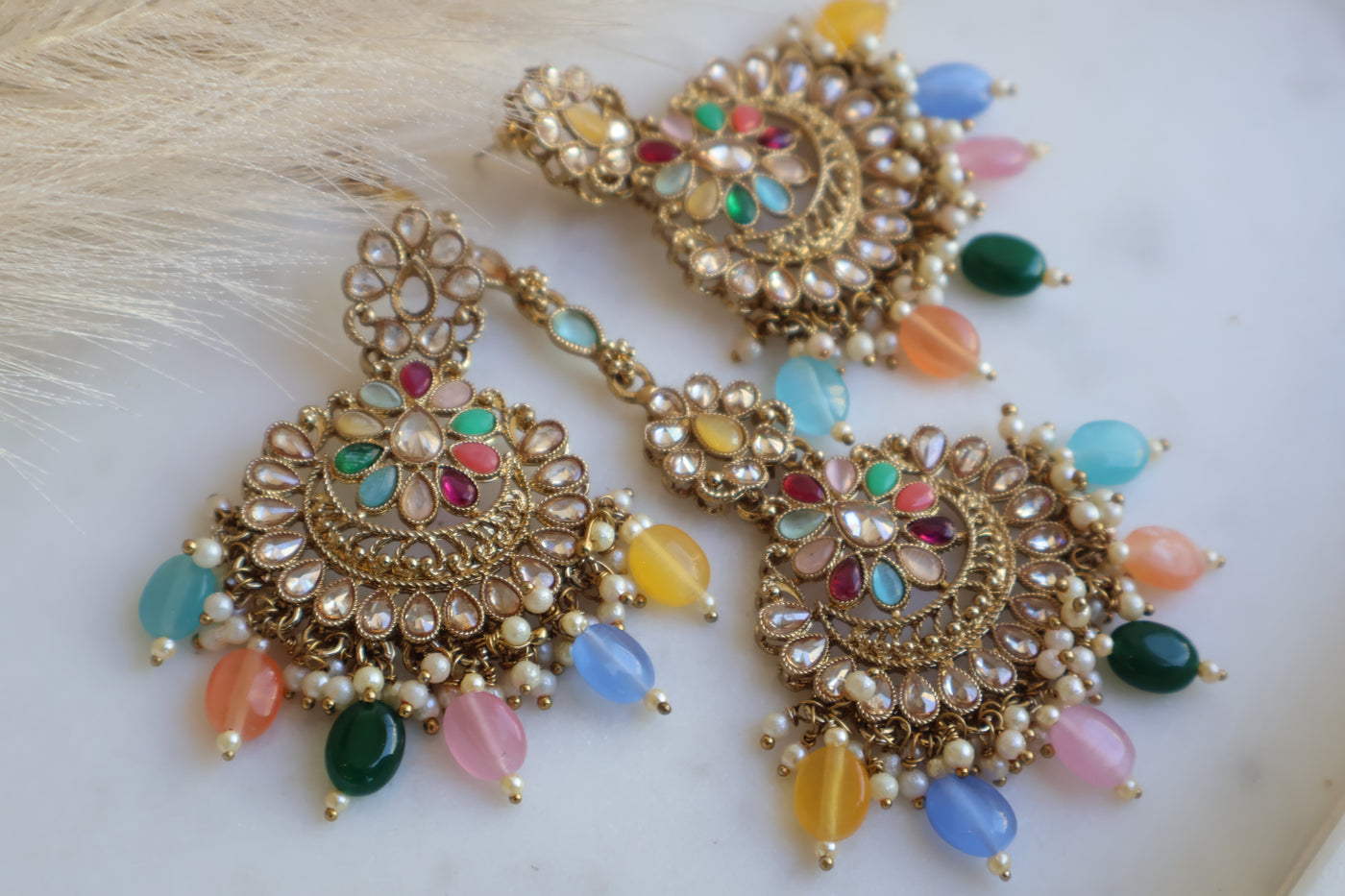 Multcolor AD stone Earring - Indian Secrets