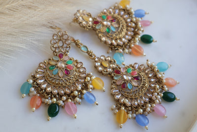 Multcolor AD stone Earring - Indian Secrets