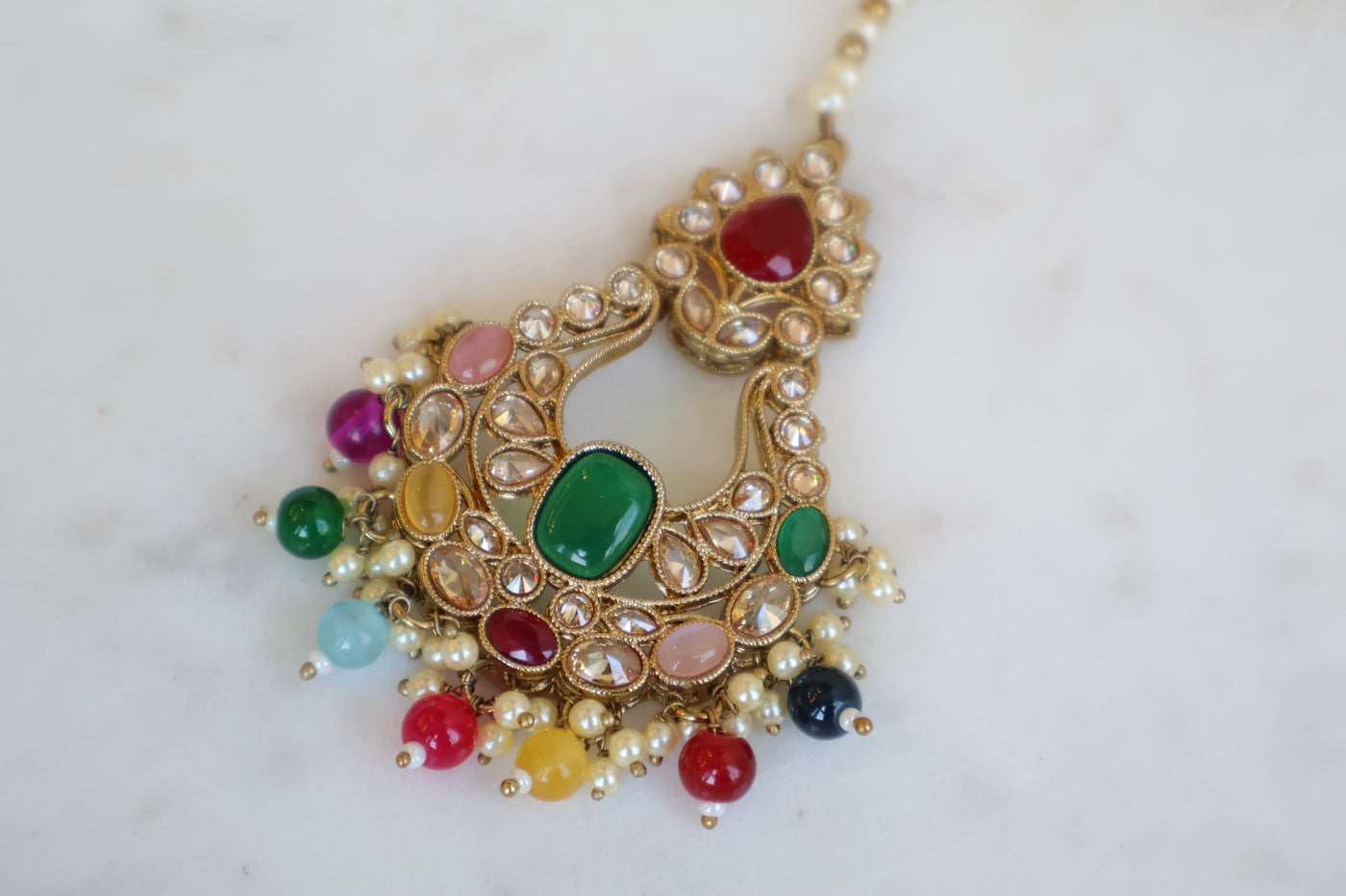 Priya Jhumki Earring and Tikka Multi - Indian Secrets