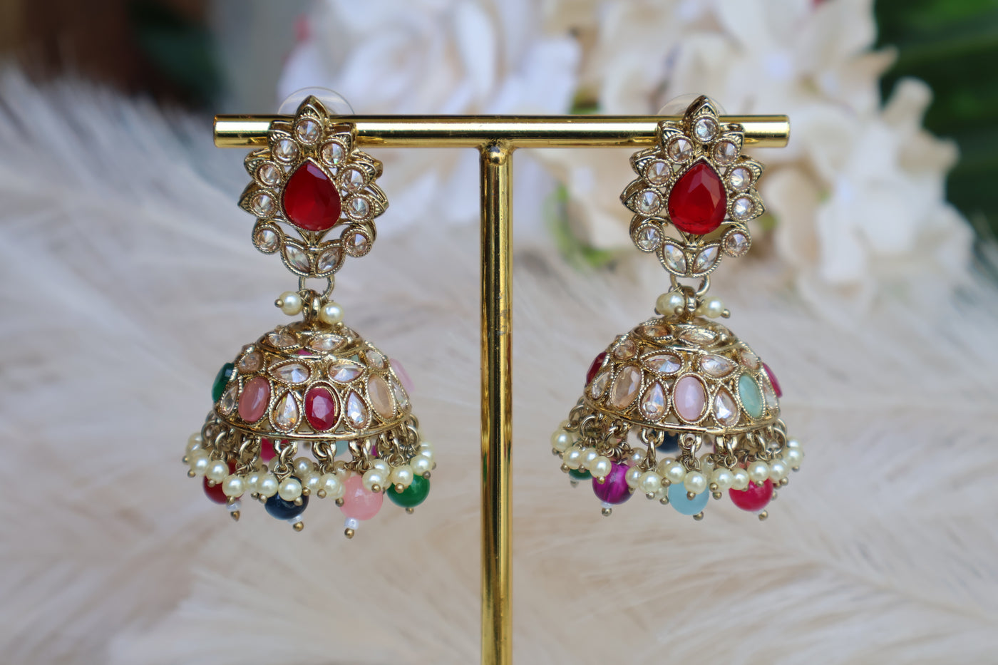 Priya Jhumki Earring and Tikka Multi - Indian Secrets