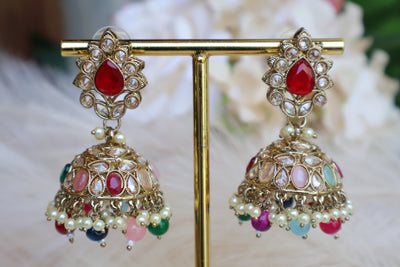 Priya Jhumki Earring and Tikka Multi - Indian Secrets