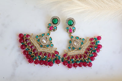 Emerald Rani Sara Chandbalis Earrings - Indian Secrets