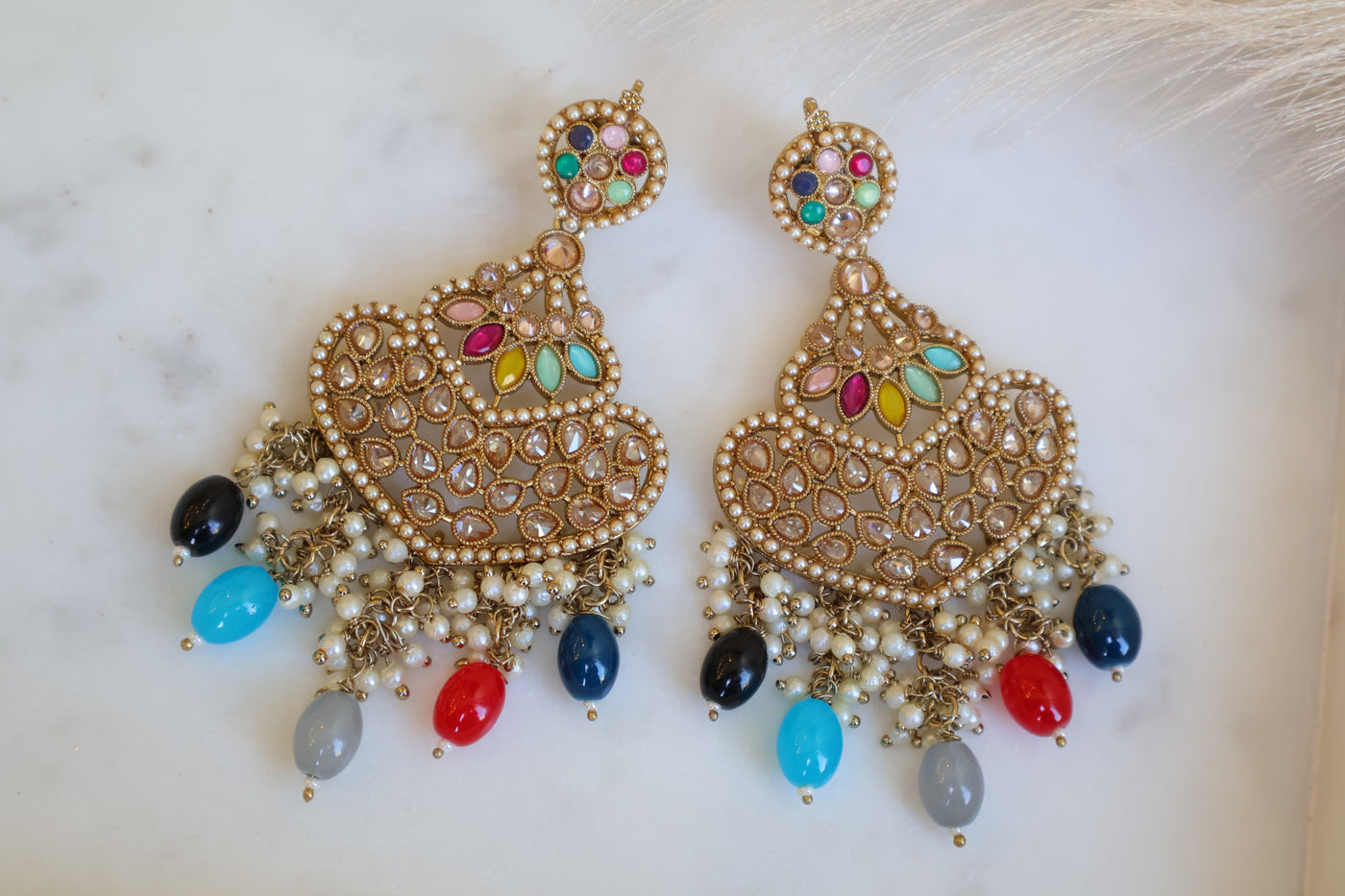 Hina Antique Multicolor Earring - Indian Secrets