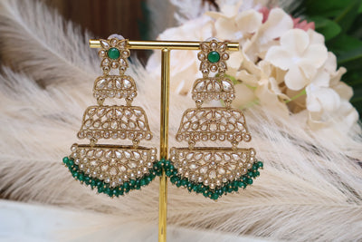 Long Green Stylish Earring - Indian Secrets