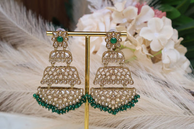 Long Green Stylish Earring - Indian Secrets