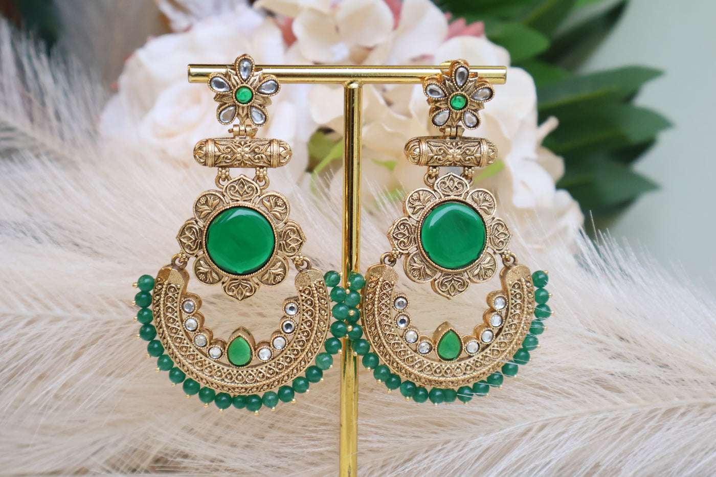 Gold Plated Long Earring - Indian Secrets