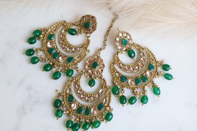 Chandbali Earrings with Tikka - Indian Secrets