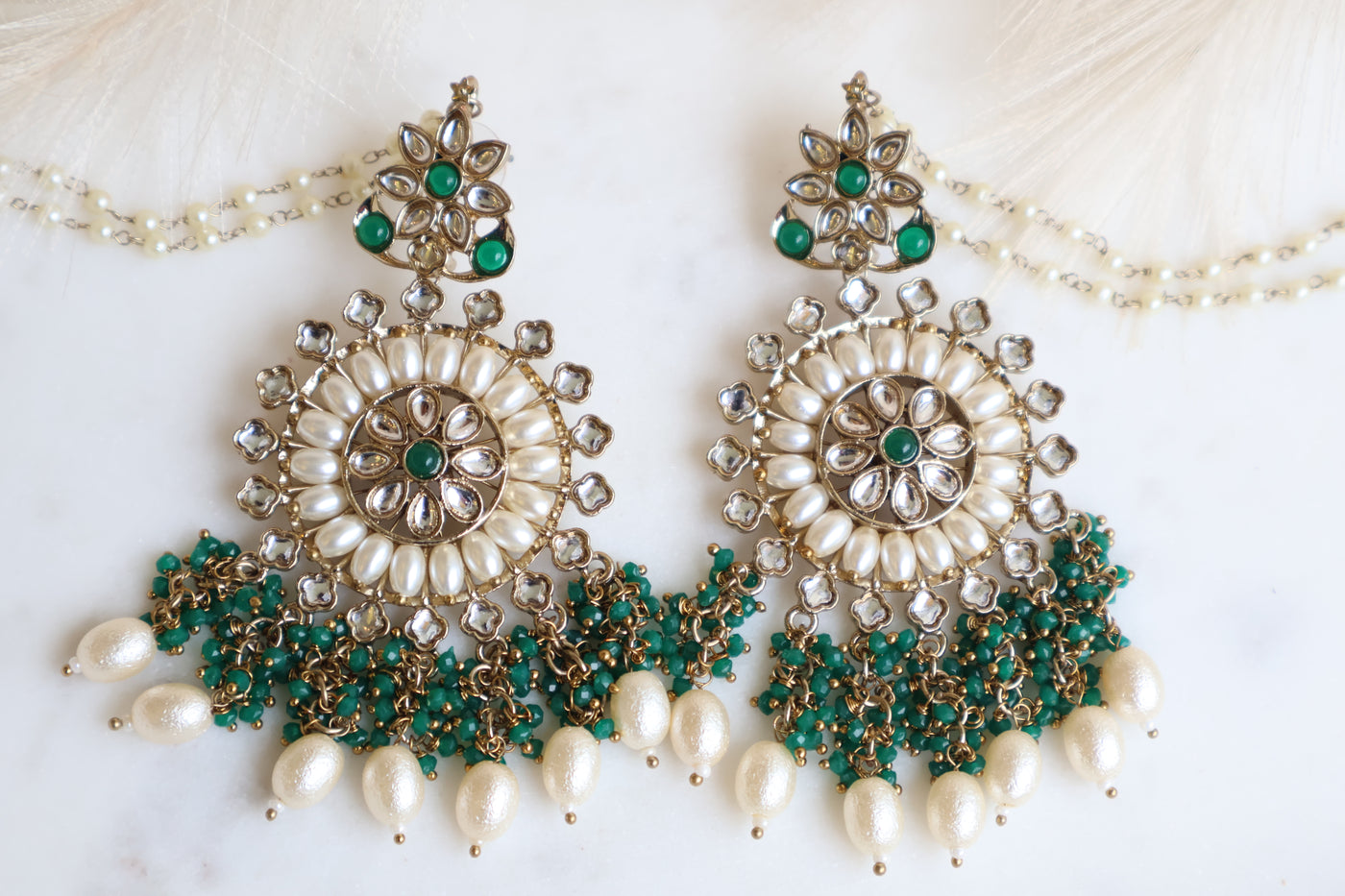 Shalini Earrings-Green - Indian Secrets