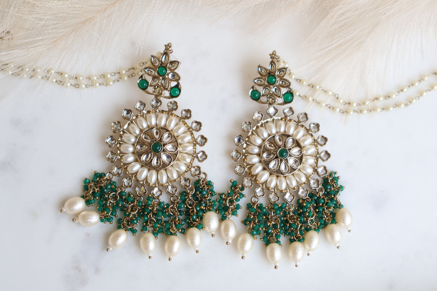 Shalini Earrings-Green - Indian Secrets