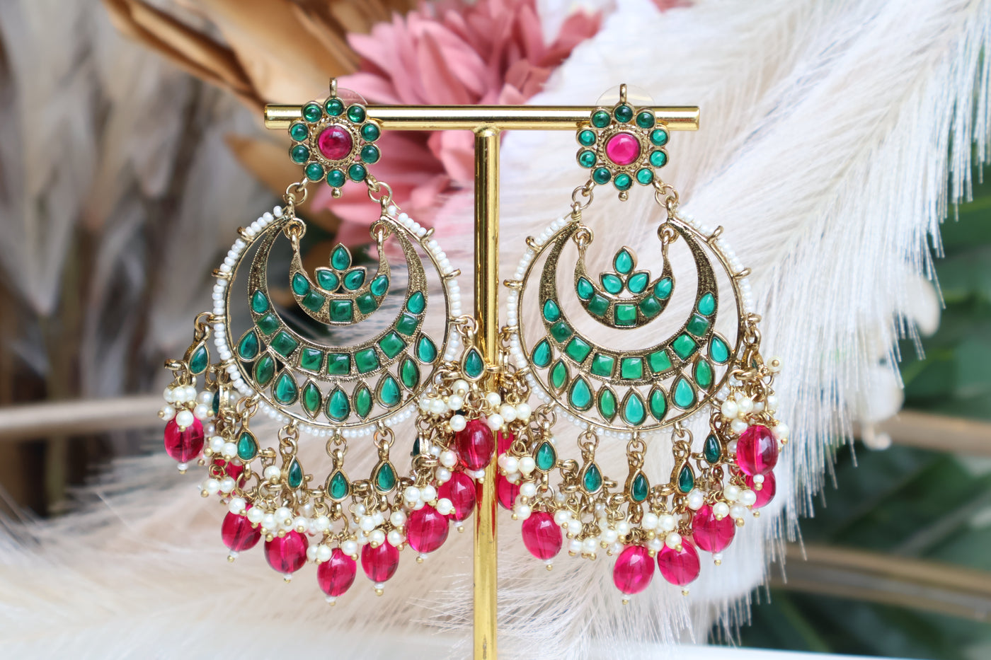 Bollywood Style Pink Earring - Indian Secrets