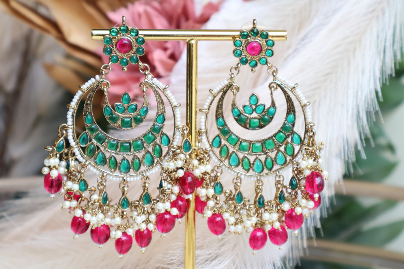 Bollywood Style Pink Earring - Indian Secrets