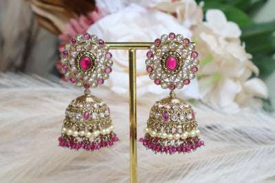 Attractive Punjabi Pink Jhumka - Indian Secrets