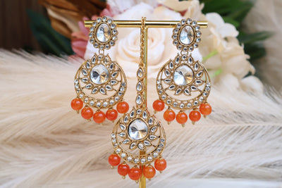 Kundan Chandbali Earring with Tikka - Indian Secrets