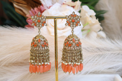 Geet Orange Long Jhumki - Indian Secrets