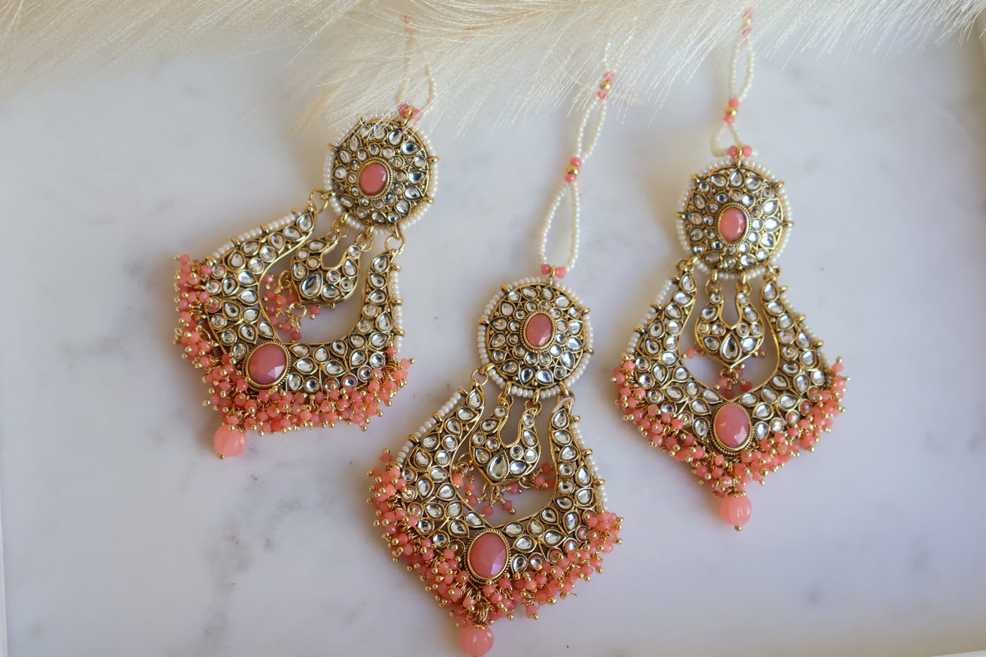 Mahnoor Kundan Earring with Tikka - Indian Secrets