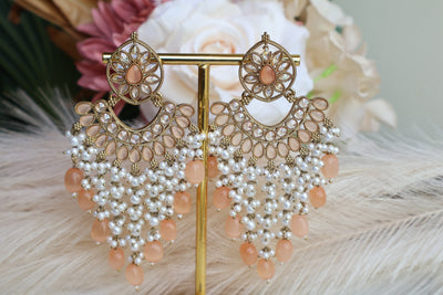 Indian wedding Peach Earring - Indian Secrets