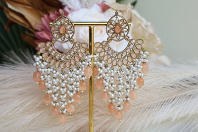 Indian wedding Peach Earring - Indian Secrets