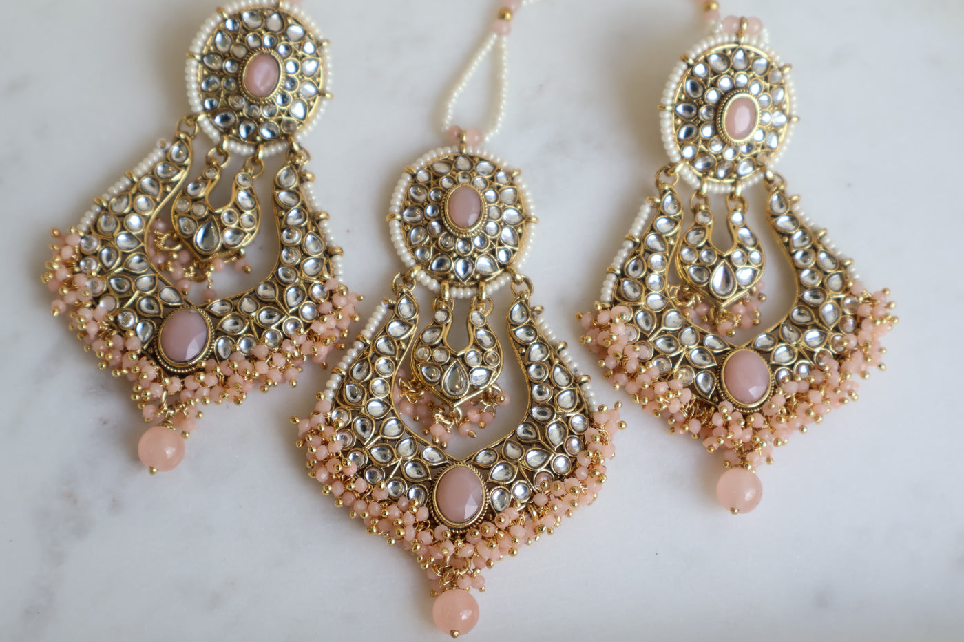 Mahnoor Kundan Earring with Tikka - Indian Secrets