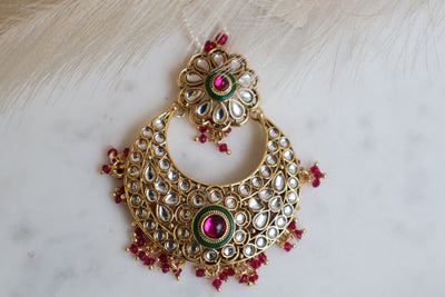 Rehmaan Chandbali Kundan Earring with tikka - Indian Secrets