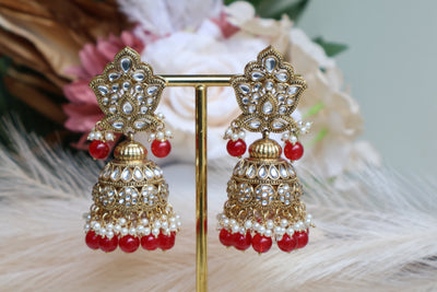 Gold Plated Rajasthani style jhumki - Indian Secrets