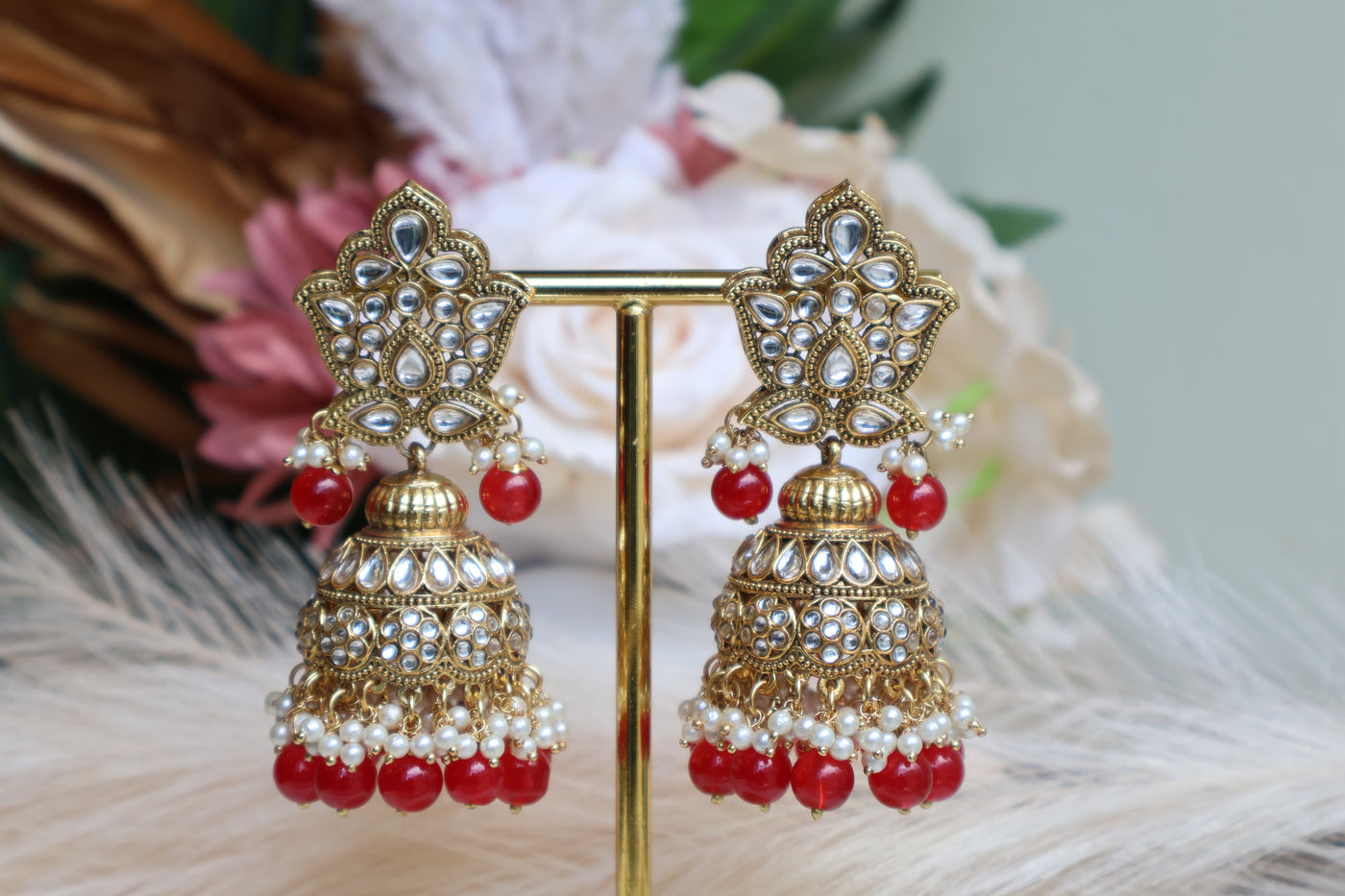 Gold Plated Rajasthani style jhumki - Indian Secrets