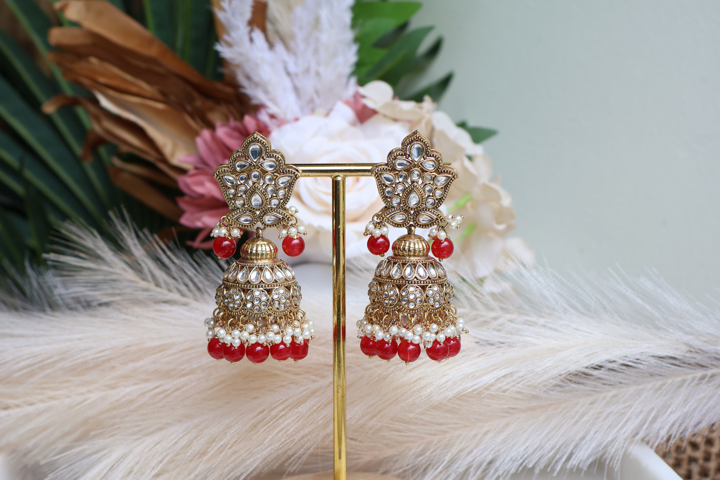 Gold Plated Rajasthani style jhumki - Indian Secrets