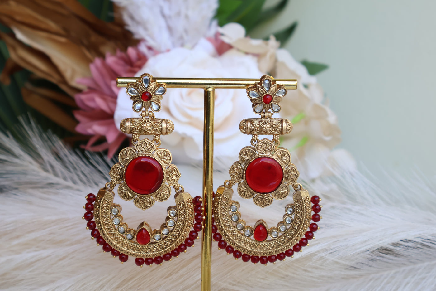 Gold Plated Long Earring - Indian Secrets