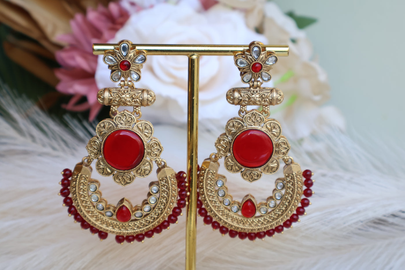 Gold Plated Long Earring - Indian Secrets