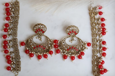 Vamika Earring, Tikka and detachable Saharey - Indian Secrets