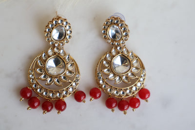 Kundan Chandbali Earring with Tikka - Indian Secrets