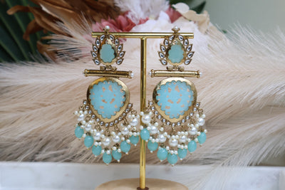 Aqua Gold-plated Trendy Earring - Indian Secrets