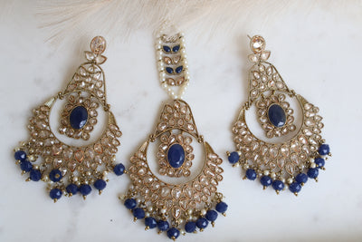 Akriti Long Earrings with Tikka - Indian Secrets