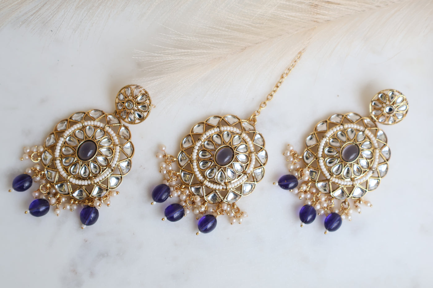 Stylish Earring with Tikka - Indian Secrets