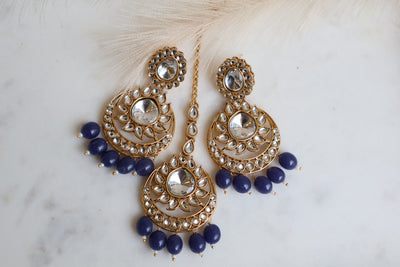 Kundan Chandbali Earring with Tikka - Indian Secrets