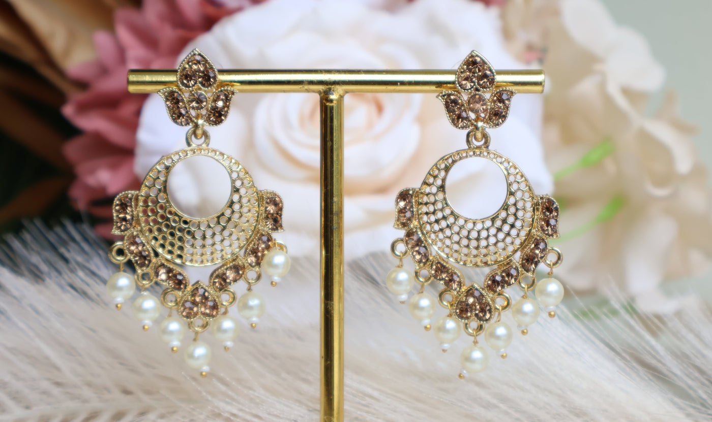 Light weight Earring with copper stones - Indian Secrets